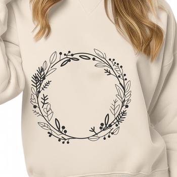 A decorative floral wreath design made in vector format.