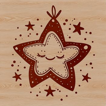 Christmas star icon created in vector format.
