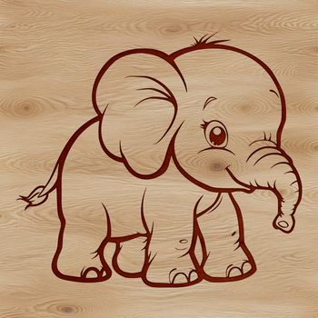 An isolated SVG graphic of a cute elephant figure, perfect for crafting or digital projects.
