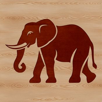 A detailed illustration of a standing elephant with a realistic design suitable for vector art.