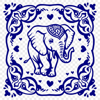 A detailed illustration of a standing elephant, suitable for use in vector design projects.