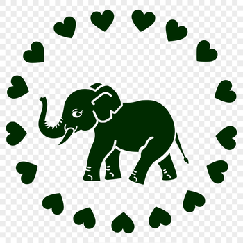 A full-body illustration of an elephant standing on four legs, designed as vector art.