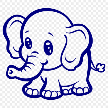 Free Cute Elephant Drawing