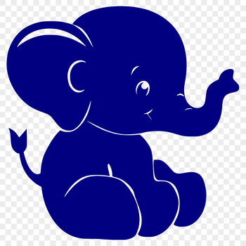 A sitting elephant shown in full body view, suitable for use as clip art.