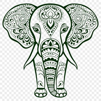 An illustration of a large African elephant in vector format.
