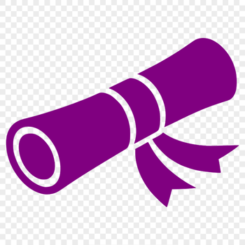 A digital representation of a traditional graduation scroll with diploma details in vector format.