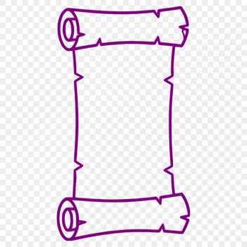 A vector illustration of a traditional scroll with rolled paper, suitable for printing or cutting.