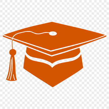 A graduation cap icon designed as vector art for digital use.