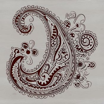 An intricate paisley motif created using vector art for digital and commercial use.
