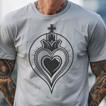 An illustration of the Sacred Heart, a symbol of devotion in various Christian traditions.