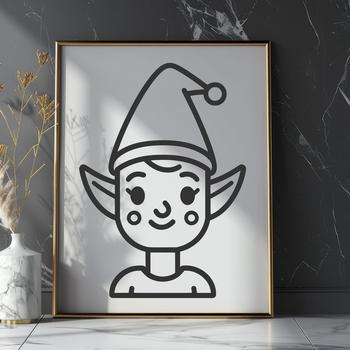 Unique Christmas Elf In PDF And PNG