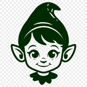 A traditional Christmas elf figurine with a pointed hat and cheerful expression.