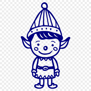 Artistic Christmas Elf In PDF And PNG