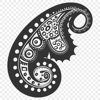 An ornate Paisley shape, designed as a vector graphic suitable for cutting machines like Cricut or laser cutters.