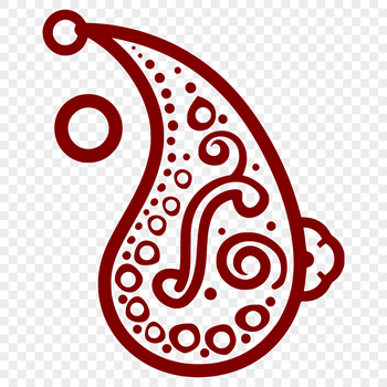 A stylized ornate paisley shape, suitable for vector design and clip art.