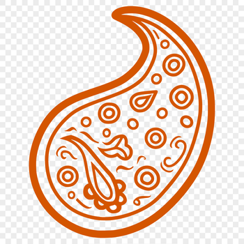 A stylized ornate paisley shape designed as a vector graphic.