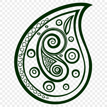 A stylized ornate pattern of interconnected paisley shapes.