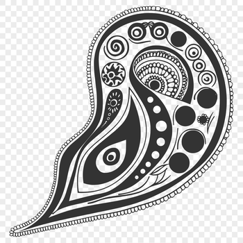 A stylized ornate paisley shape, suitable for vector design and cutting machine projects.