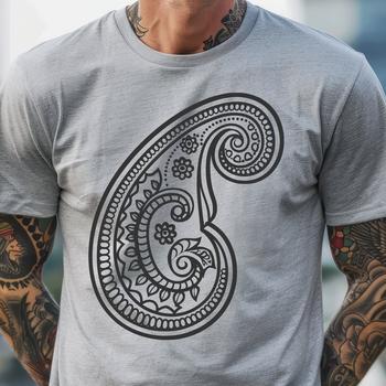 A decorative ornate paisley shape used as an embellishment in vector design.
