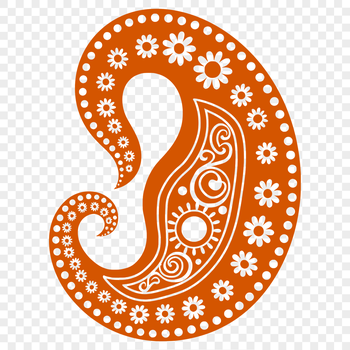 Ornate paisley pattern designed as a vector shape for various design applications.