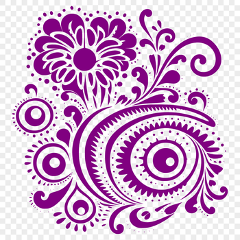 A stylized ornate shape featuring a classic paisley pattern.
