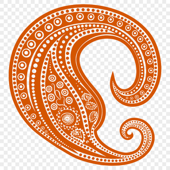 An ornate paisley motif, ideal for use in digital crafting and cutting machine applications such as Cricut or Procreate.