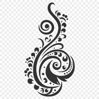 A traditional ornate paisley shape used as a design element in various digital formats.
