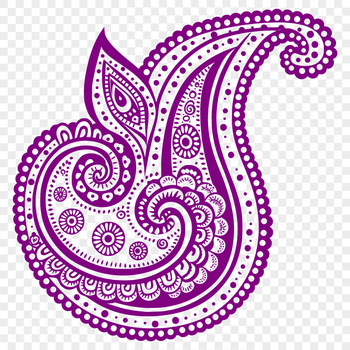Ornate paisley shape with intricate details, ideal for various graphic design projects.
