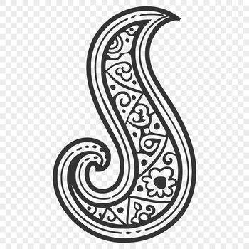 Vector design element featuring a classic paisley pattern.