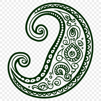 A stylized, ornate paisley shape designed as vector art.