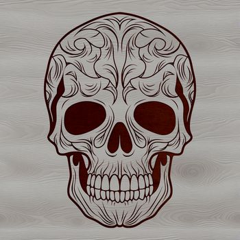 Ornate illustration of witchcraft symbols and motifs.