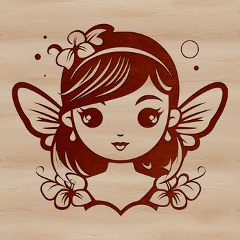 A delicate, winged creature with a pointed head and flowing hair, inspired by traditional fairy tale illustrations.