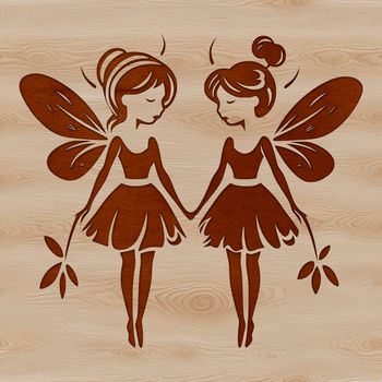 Illustration of a mythical fairy in a fantasy setting.