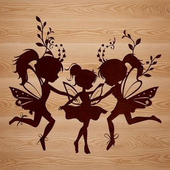 A whimsical illustration of a mythical fairy surrounded by floral elements.