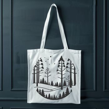 A forest landscape illustration featuring multiple trees, foliage, and wildlife.