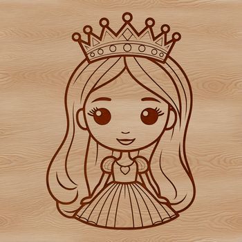 Female royalty character illustration as a vector design