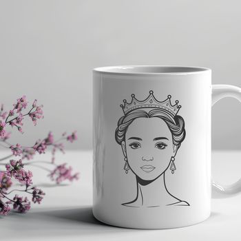 An SVG illustration of a girl in royal attire, suitable for various design applications.
