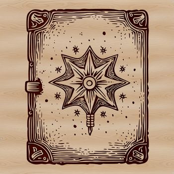 A witch's spell book with ancient symbols and mysterious illustrations, evoking the magic of Halloween.
