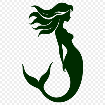 Illustrated mermaid mythological creature in vector format.