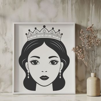A young female princess character in a simple royal attire, suitable for digital crafting or design projects.