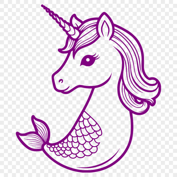 A mythical creature with the upper body of a mermaid and the lower body of an equine, depicted in a stylized vector design.
