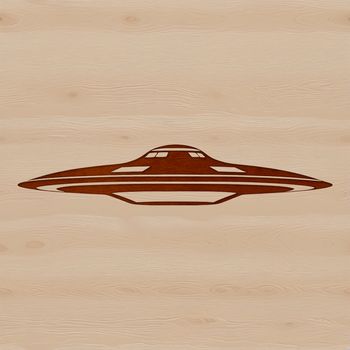 A futuristic spaceship soaring through outer space, designed as a vector graphic.