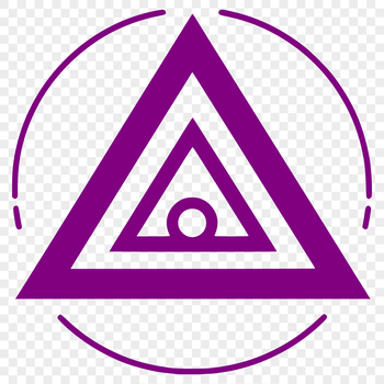 A simple line drawing illustration of a mystical witch's emblem featuring the Eye of Providence.