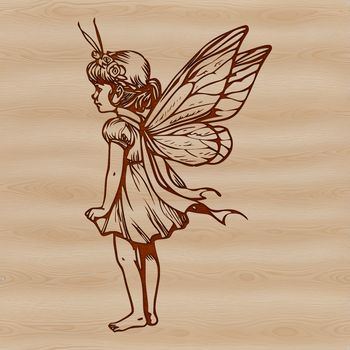 An illustration of a mythical fairy from a traditional fairy tale.