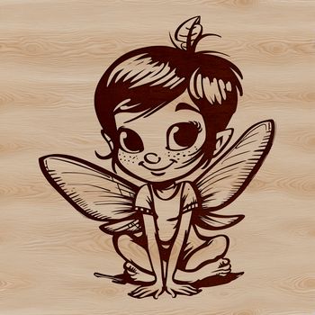 Illustration of a mythical fairy in vector format, suitable for digital use.