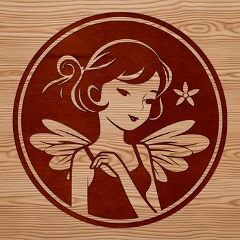 A whimsical illustration of a mythical creature with delicate features and flowing hair.