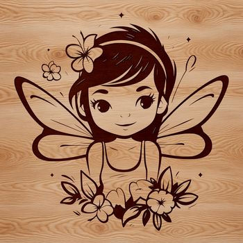 A whimsical illustration of a mythical creature with a floral crown and delicate features.