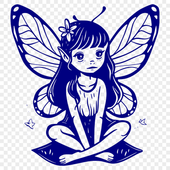 A colorful illustration of a mythical fairy from a fairy tale, created as a vector design for digital and offline use.