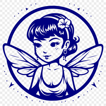 An illustration of a mythical creature with wings and a pointed head, often found in fairy tales.