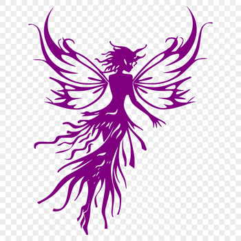A detailed, full-body illustration of a mythical fairy with ornate features.